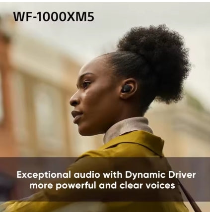 Sony WF-1000XM5: Wireless Bluetooth headphones with ultra-high-performance noise reduction.