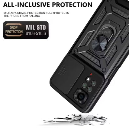 Unbreakable sliding case for Xiaomi Redmi Note 13,12,11 Pro,Plus,11s,12s.