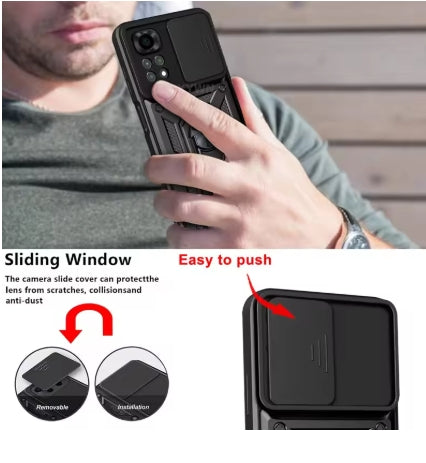 Unbreakable sliding case for Xiaomi Redmi Note 13,12,11 Pro,Plus,11s,12s.