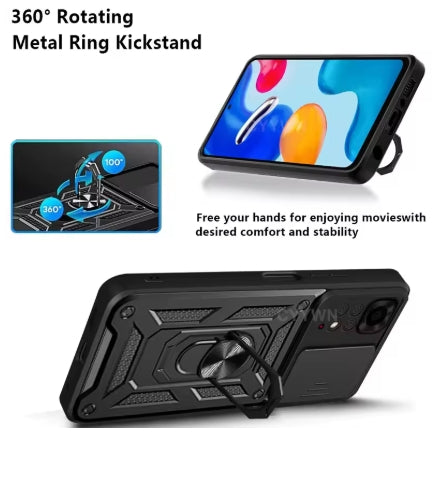 Unbreakable sliding case for Xiaomi Redmi Note 13,12,11 Pro,Plus,11s,12s.