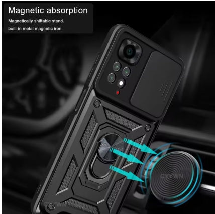 Unbreakable sliding case for Xiaomi Redmi Note 13,12,11 Pro,Plus,11s,12s.