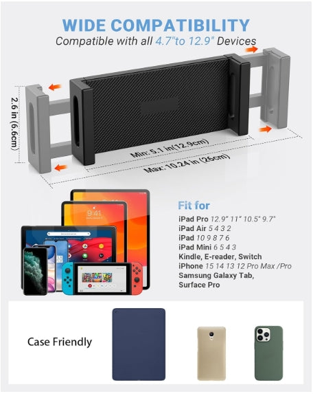 Phone and tablet holder for bed