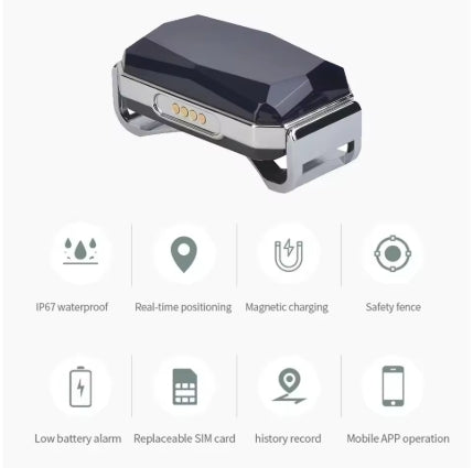 Connected GPS tracking collar for dogs or cats