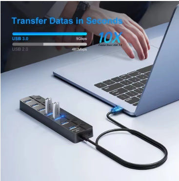 USB 3.0 HUB 5Gbps, 7 Ports