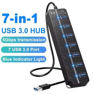 USB 3.0 HUB 5Gbps, 7 Ports