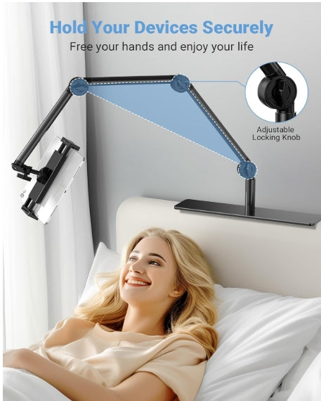 Phone and tablet holder for bed